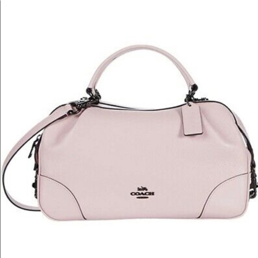 COACH Polished Pebble Leather Lane Satchel.